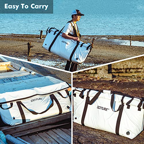 Goture Insulated Fish Cooler Bag,Travel Insulated Cooler Bag,Monster Leakproof Fish Kill Bag, Portable Small/Medium/Large Cooler Bag for Outdoor Travel Camp Beach Picnic with Drain Plug - color: Medium-46.7x11.8x19.7in