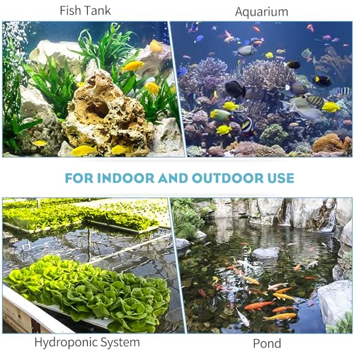 Pawfly Aquarium Air Pump Oxygen Pump for 10-200 Gallon Fish Tanks Buckets Dual Outlet Adjustable Ultra Quiet Aerator Pump with Accessories - size: Up to 200 gal (With Kit)