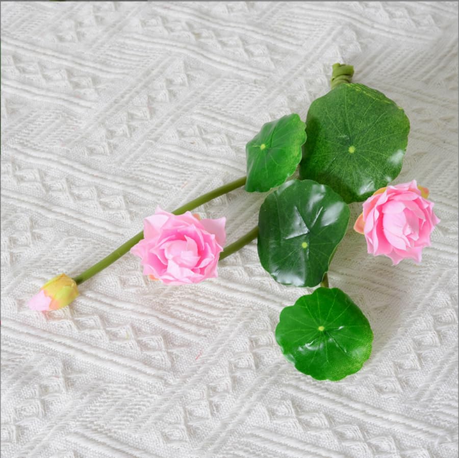 6 Pieces Water Lily Artificial Flower Silk Plants Floating Flowers,10" Plastic Flowers Lotus Flowers,Realistic Fake Flowers Lotus Decor Used for Fish Tank Decoration Home Decor (Pink) - color: Pink