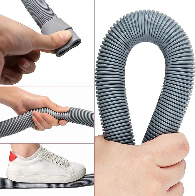 HLMOptimo 13 Feet Universal Washing Machine Drain Hose Flexible Dishwasher Drain Hose Extension Kits Corrugated Washer Hose w/ 1 Adapter 4 Clamps 1 U-Bend Holder - size: 13 feet