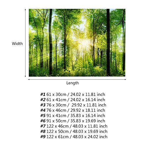 3D Effect Adhesive Forest Poster for Aquarium Fish Tank Decoration - Poster for Aquarium Poster for Fish Tank Easy Peel and Stick (61 * 41cm) - size: 61*41cm