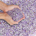 T4U Tumbled Chips Stones Crushed Crystal Quartz 2 LB, Irregular Shaped Gravels Pebble Healing Stones, DIY Smoothed Rock for Potted Plant,Resin Art,Vase Fillers Aquarium Gravel Rocks (Amethyst) - color: #1 - Amethyst, size: 2 LB