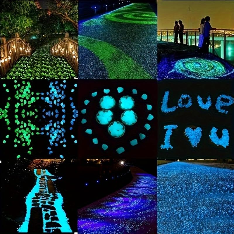 1000PCS Tank Rocks Glow Blue Fish Tank Decorations - color: Light Blue