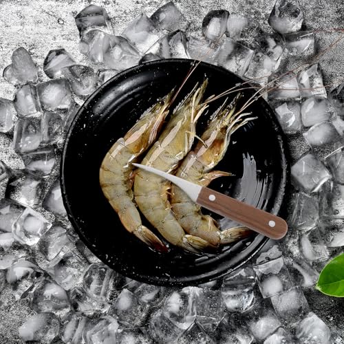 Garneck 4pcs Shrimp Peeler and Stainless Steel Fish Scaler Set with Serrated Edge, Ergonomic Seafood Deveiner Tool for Household Kitchen Cleaning and Fish Scale Removal Random Color