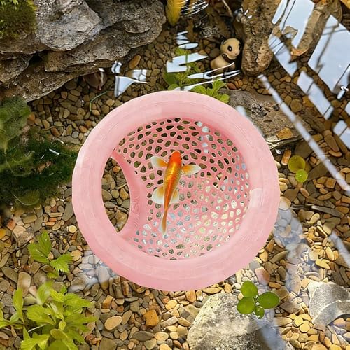 Floating Betta Hammock and Shrimp Feeder, Cave and Hammock, Small Fish Feeding Ring & Resting Spot, Fish Tank Accessories (Pink) - color: Pink