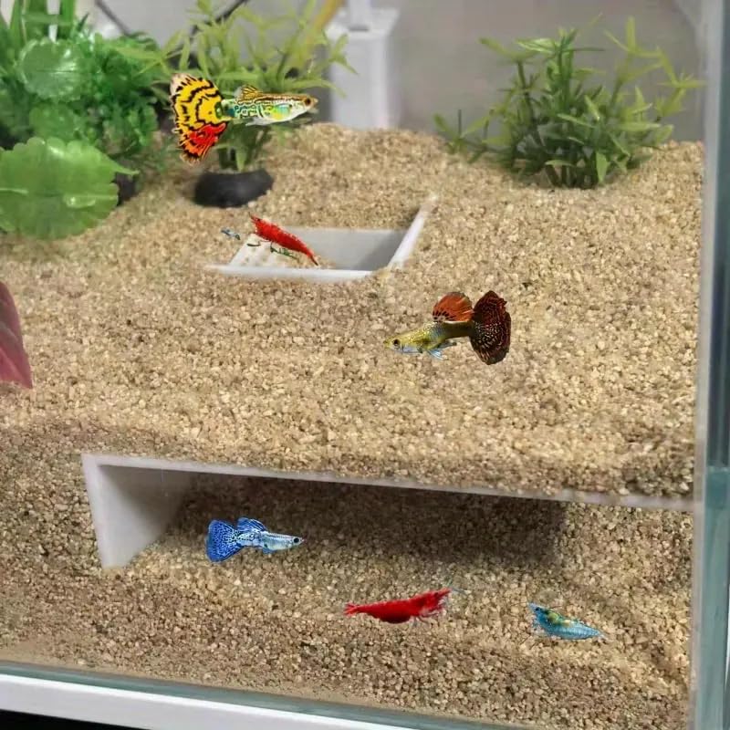 Aquarium Undergravel Fish Tunnel Hide Cave Corner Tank Decorations Under Gravel Viewing Tunnel Fish Cave for Aquarium Hideout (White,Style 8) - color: White, style: Style 8