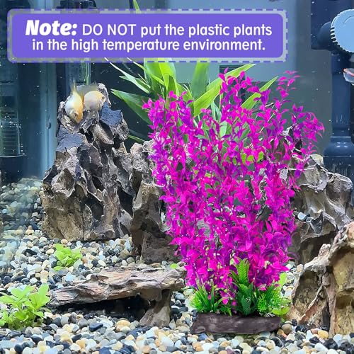 Hamiledyi Aquarium Plastic Plants Aquarium Decor Artificial Fish Tank Plants,Tall Fish Tank Decorations, Extra Large Aquarium Plant 20.4-inch Tall,2PCS - color: E*2 Pcs, size: 20.4 in