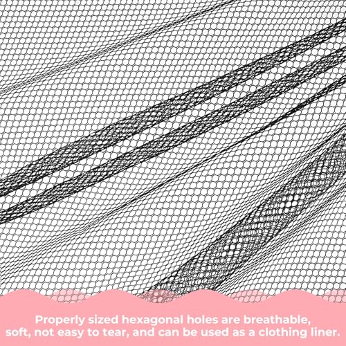 Black Netting Mesh Fabric for Sewing 29.5 X 59 Inch Soft Mesh Netting Fishnet Fabric Slightly Stretchy Weave Net for Sew in Crafts Backpack Pocket Nettings Bag Shopping Bag and Nettings Clothes