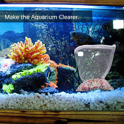 10 Pieces Aquarium Filter Bags Fish Tank Media Mesh Filter Bags Net Bag with Zipper for Charcoal Pelletized Remove Activated Carbon, Biospheres, Ceramic Rings