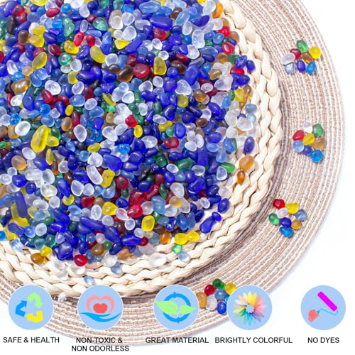 Keedolla 0.5 Lb Colorful Fish Tank Rocks Gravel for Aquarium, 6-9mm Frosted Sea Glass Stones Pebbles Fish Tank Beads Glass Gemstones for Vase Fillers, DIY Crafts, Home Decor - color: Rainbow, size: 0.5 LB