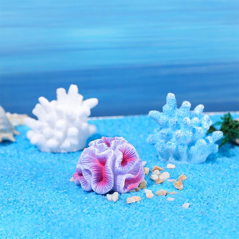 14 Pcs Mini Artificial Coral Plant for Aquarium Decorations, Fake Fish Tank Ornament Decor Multicolor Ocean Coral Reef Decoration Figurines for Betta Fish Tank Aquarium Landscape