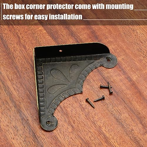 30Pcs Antique Box Corner Protectors, Decorative Edge Safety Guard Cabinet Furniture Corner Protectors for Jewelry Box and Wooden Case(1.9"x1.9"x0.4") - size: 1.9"x1.9"x0.4"