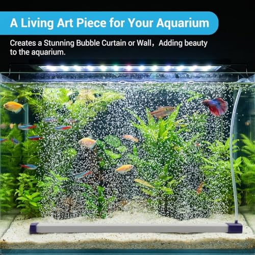13.8 Inch Aquarium Bubble Strip, Bubble Curtain Wall Aquarium Air Stone Kit, Quiet Oxygen Diffuser, Fish Tank Bubbler Decorations for Freshwater Saltwater - size: 13.8 Inch