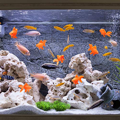 Sumind 30 Pieces Fake Goldfish Plastic Floating Artificial Aquarium Fish Realistic Moving Orange Goldfish Ornament Decorations for Aquarium Tank