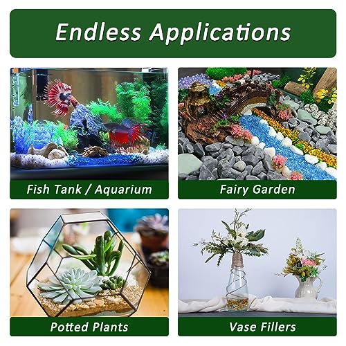 BXI 2.2 Lbs Small Aquarium Substrate Gravel Sand, Polished Smooth Fish Tank Gravel, Colorfast Uncoated Vibrant Blue Sea Glass, Decorative Stones for Vase Fillers, Fairy Garden, Potted Plants - color: Multicolored Glass Sand, size: 2.2 lbs, 0.04''-0.12''(M