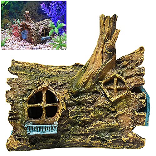 fazhongfa Fish Tank Decorations Betta House Hide Cave Aquarium Ornament Small and Medium Fish Accessories Fish Resin Toys Hideouts Aquarium Backgrounds - size: House
