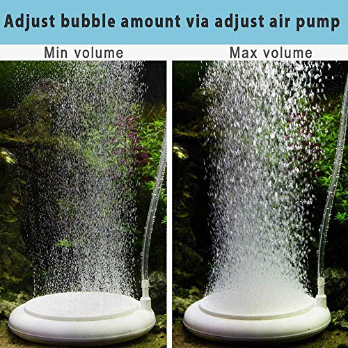 Aquarium Air Stone Disk Kit Fish Tank Bubbler High Effect Nano Round Disc Air Diffuser for Fish Bowl Oxygenation in Both Freshwater and Saltwater Tanks Hydroponic (4inch fits for 23-70 Gallon) - size: 4inch with 78.7inch airline tube