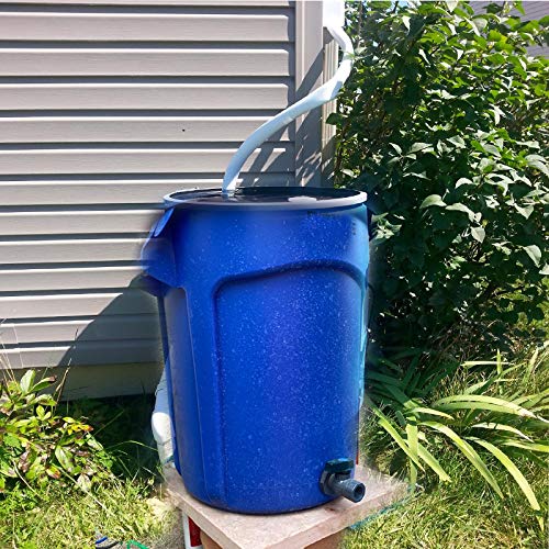 Rain Barrel Spigot Kit with Hole Saw 4 Pcs PVC Bulkhead Fitting, Ball Valve, Garden Hose Male Threaded Adapter, Barb Adapter, Thread Seal Tape (3/4 Inch)