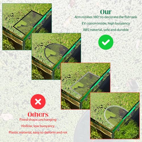 2 Pack Floating Plant Corral for Aquarium, Floating Plant Fence for Aquarium Accessories, Fish Tank Plants Fence Adjustable Height with Water Level, Suitable for All FloatingPlant Aquariums (Style 2)