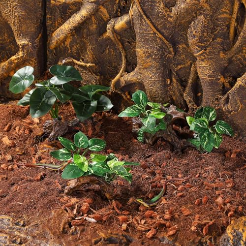 Artificial Aquarium Ornaments Silk Leaf Betta Fish Tank Decoration Driftwood Cave Decor for Reptiles Plants Driftwood Accessories