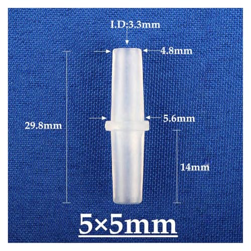 5~200pcs 3-14mm Food Grade Barbed PE Connectors Aquarium Fish Tank Air Pump Hose Joint Soft Water Pipe Equal Coupling Connector(5mm Flat,20pcs) - color: 5mm Flat, size: 20pcs