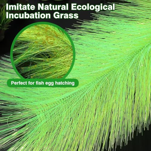 Ipetboom 2 Pcs Baby Fish Breeding Grass: Aquarium Hatching Brush Aquatic Decorative Fry Hideout - Fish Tank Simulation Water Plants for Livebearers and Egg Layers, 60 x 15cm/5.9 x 23.6 in