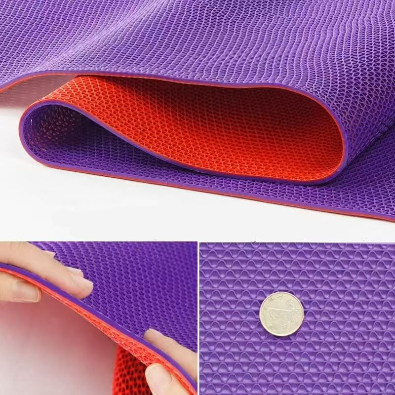 PVC Drainage Floor Mat Non-Slip Commercial Wet Area Mat for Outdoor and Indoor Restaurant Kitchen Bar Swimming Pool Splash Matting Water Drain Flooring Mat (Purple and Red, 3FTX11FT) - color: Purple and Red