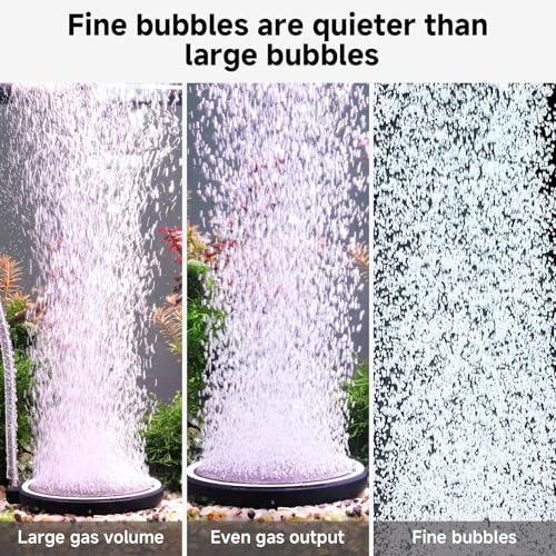 hygger Air Stone for Aquarium: Quiet High Dissolved Oxygen Diffuser Kit for Freshwater or Saltwater Fish Tank and Hydroponic Air Pump-Disc 3 x 3 Inch Air Bubble Stone Without air Pump - size: 8CM