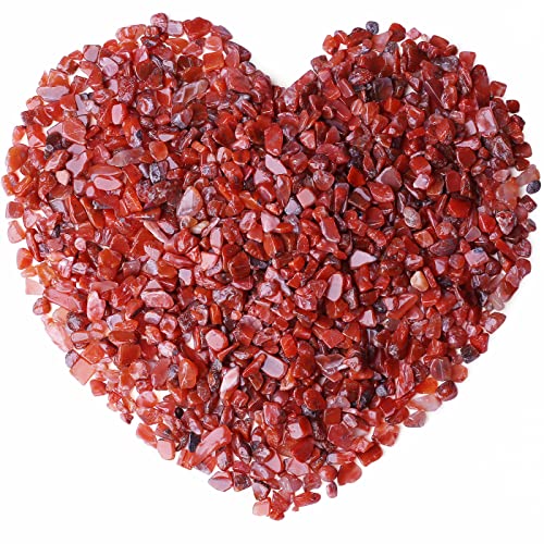 Red Carnelian Crystal Polished Rocks 0.3-0.4" Tumbled Reddish Brown Agate Stones Chips Quartz Stone Crushed Healing Crystals Natural Gem Home Decoration Aquarium Plants Vase Filler Ornament 0.6lbs - color: Red Carnelian, size: 0.55 Pound