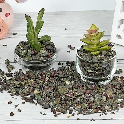 Crocon 1/2 LB Crushed Dragon Bloodstone Chips Bulk Stones 1100+ Carats Natural Quartz Pieces Irregular Shape Gemstones House Warming Gifts New Home & Chakra healing crystals Home D�cor gifts for women - color: Dragon Bloodstone, size: 1/2 Pound