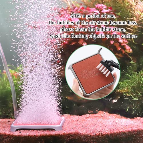 hygger Aquarium Air Stone, 3.23 Inch Nano Air Stone Make Super Tiny Bubble, Ultra Quiet Dissolved Oxygen Diffuser Small Airstone with Stainless Steel Base for Aquarium, Fish Tank & Hydroponic, Square - size: 3.23 Inch