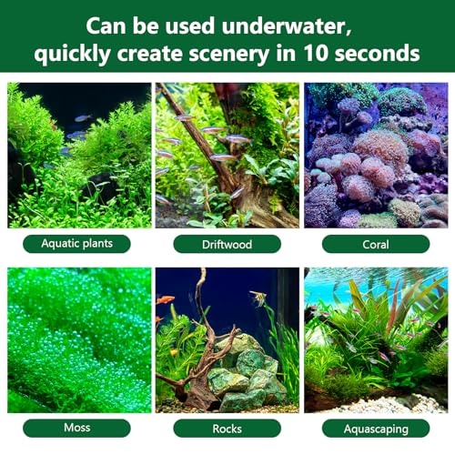 3 PCS Aquarium Glue, Clear Reef Glue for Plants, Rocks, Moss, Coral, Stone, and Wood, Suitable for Freshwater and Saltwater Aquascaping