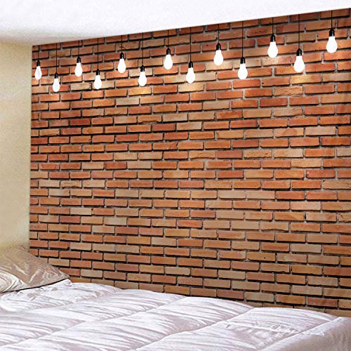WODEJIA Red Brick Wall Print Fabric Tapestry Decorative Wall Art Tablecloth Bedspread Picnic Blanket Beach Throw Blanket Multifunctional for Bedroom Hall Dormitory Living Room Hanging 59 x 51 inches - color: Red Brick Wall, size: 59"L x 51"W