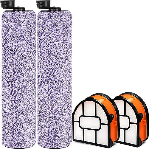 4-Pack WDB1F2 Replacement Brushroll & Filte Bundle for Shark WD101 WD201 WD100 WD200 AW201 WD200C WD201C WD101C AW261 wd160 HydroVac XL 3-in-1 vacuum cleaner, compare parts WDB1, WDB2, WDFF1, WDB1F2 - color: WD101(2+2)