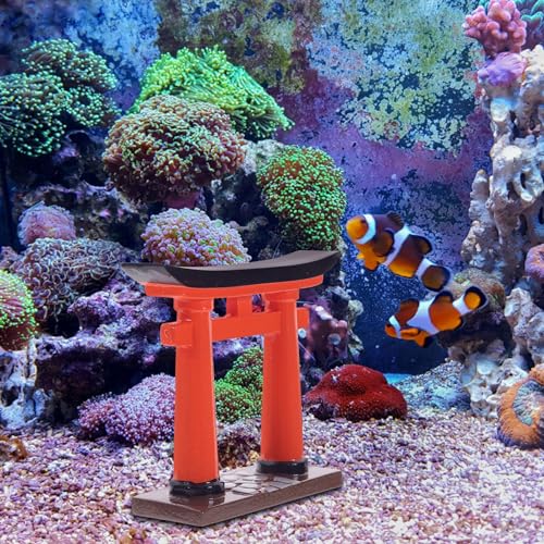 IMIKEYA Japanese Torii Gate Fish Tank Decoration Bonsai Torii Fish Aquarium Decoration Chinese Decor Mini Torii Gate Model Terrarium Fairy Gardens Supplies Aquarium Landscape Prop The Bird
