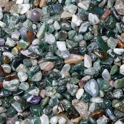 LAIDANLA Aquatic Agate Crushed Stone Crystal Chips Bulk Natural Gemstones Healing Reiki Crystals Mini Quartz Vase Filler Aquarium Gravel 100g - color: Aquatic Agate, size: 0.22 Pound-（0.2"-0.28"）