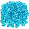 Onlyfire 1/2-Inch Polygon Fire Glass, 10 Pound Pack Glass Rock for Fireplace Fire Pit & Lanscaping, High Luster Aqua Blue - color: Aqua Blue, size: 1/2 inch