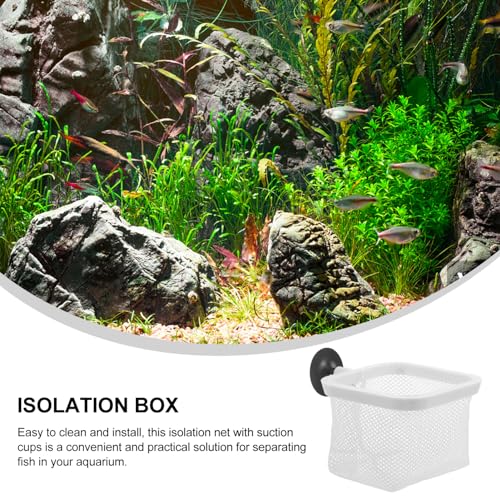 Totority Fish Tank Breeder Net with Suction Cups Durable Isolation Box for Shrimp and Betta Fish Easy Installation and Cleaning Spawning and Protection of Newborns