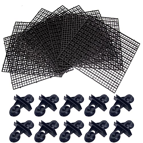 Hoypeyfiy 8 Pieces Fish Tank Divider with Sucker Clips 30x30cm/11.8x11.8“ Aquarium Filter Bottom Divider Partition Separator