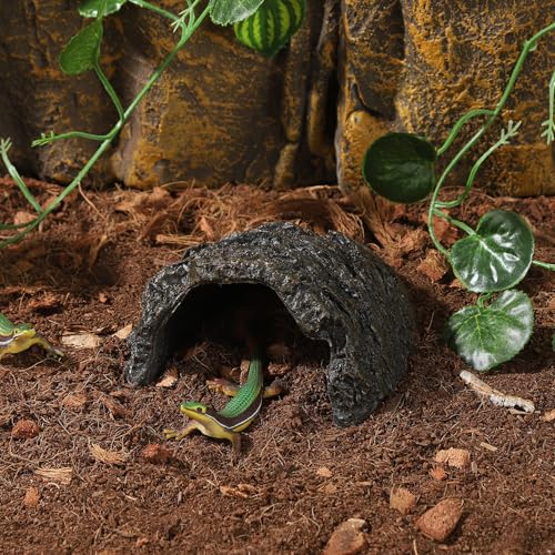 Aquarium Amphibians Hideout Cave Fish Rock Habitat Resin Stone Water Ornament Terrarium Tank Decor Hideaway for Pets Turtle Small Reptile