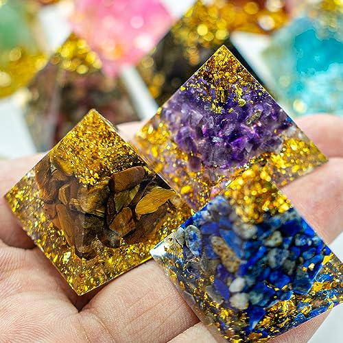 1.18inch Mini Natural Crystal Pyramid Statue Crafts Quartz Amethyst Chakra Crystal Pyramid Shape Meditation Tool Home Decoration Ornaments Gifts (Amethyst Cornucopia 1.18inch 12PCS) - color: Amethyst Cornucopia 1.18inch 12pcs
