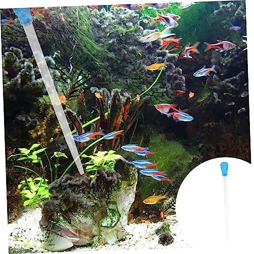 NOLITOY Aquarium Fish Tank Cleaner Pipette Dropper Manual Water Changer Vacuum Siphon Tool for Waste Removal and Feeding 16.92In Stainless Suction Device - color: Blue, size: Size 2