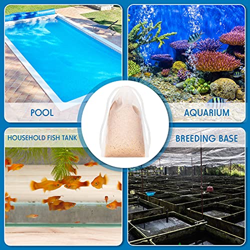 Shappy 12 Pieces Aquarium Filter Media Bags 150 Micrometer Fine Filter Drawstring Bags Reusable Nylon Mesh High Flow 2.4 x 4 Inch for Fish Tank Fine Resins Activated Carb