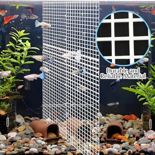 Plastic Aquarium Divider with Clips Grid Panel Aquarium Lid Hood Fish Tank Divider Filter Bottom Isolation Pane Separator for Mixed Breeding(8 PCS,White)