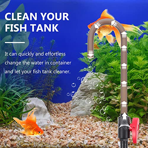 ULTECHNOVO Aquarium Water Filler, Hanging Aquarium Supplies Aquariums Accessories Fish Gravel Spill Conter Free Clamp Tank Pipe Type Vacuum for Automatic Device