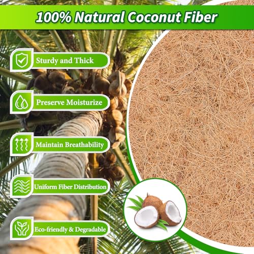 Legigo 16X120 Inch Natural Coco Liner Roll, Coconut Liners for Planter Window Box Hanging Basket, Coconut Coir Roll Coco Fiber Mat for Garden Decoration DIY Moss Poles Pet Pad Reptiles Carpet - size: 16x120 inch