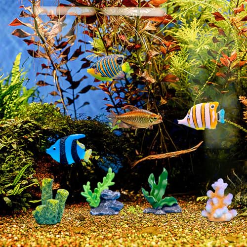 7 Pieces Artificial Coral Plant Gold Fish Aquarium Decorations for Fish Tank Decorative Aquarium Reef Fake Goldfish Ornament for Home and Office Simulation Aquarium (7 PCS) - color: 7 Pcs