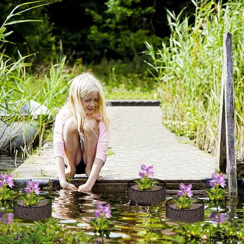 4 Pcs Aquatic Pond Planting Bags-7.1" H x 7.2" Dia Reusable Mesh Water Garden Pond Plant Pot-Breathable Black Round Lily Plant Pots for Pond Bog Plant Garden Terrestrial Plant - color: Black, size: Round