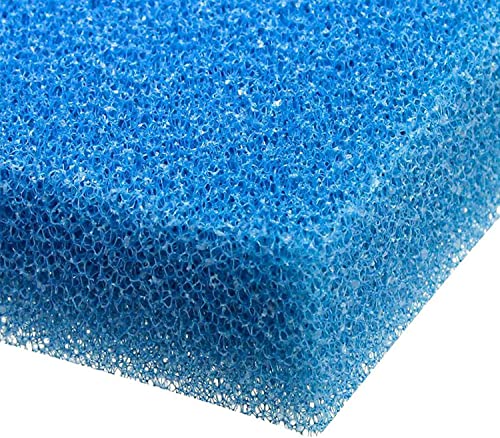 Wave Point Aquarium Filter Sponge Open Cell Foam Sheet Bio Sponge Filter Media Pad HMF Fish Tank Sump Divider 23" x 12.25" x 2" (Blue 20PPI (1pc)) - color: Blue 20PPI (1pc)