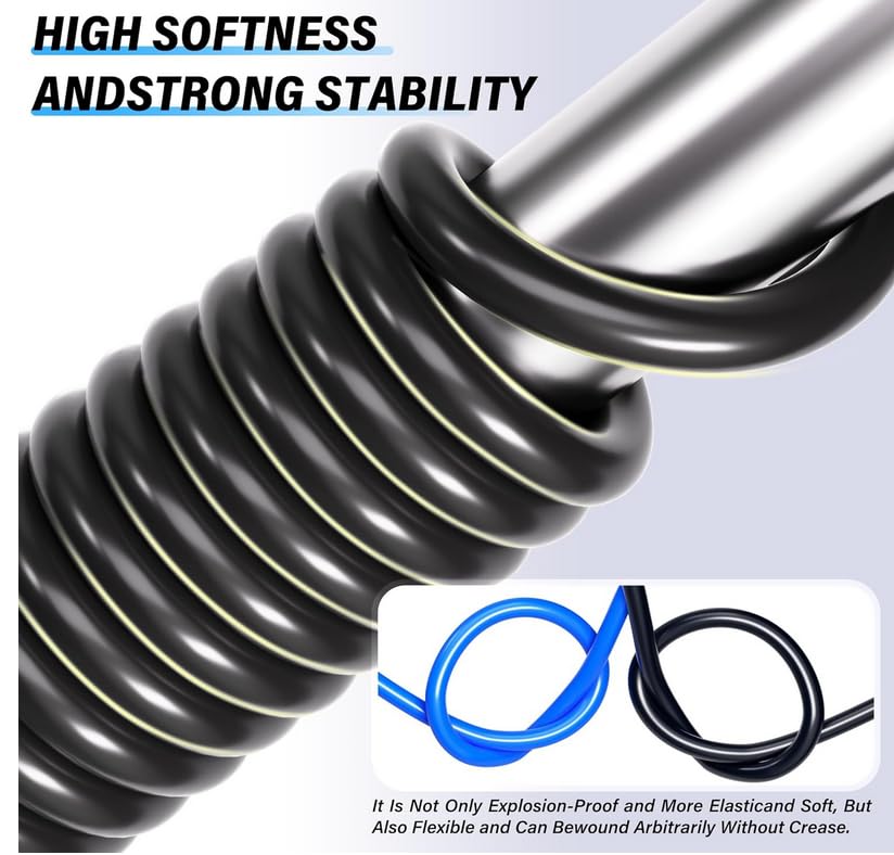 Ecoverve 3/8 inch OD Black Pneumatic Tube - 32.8ft Air Brake Tubing, Heavy Duty Air Compressor 3/8''OD Tube-32.8FT - style: 3/8''OD Tube-32.8FT
